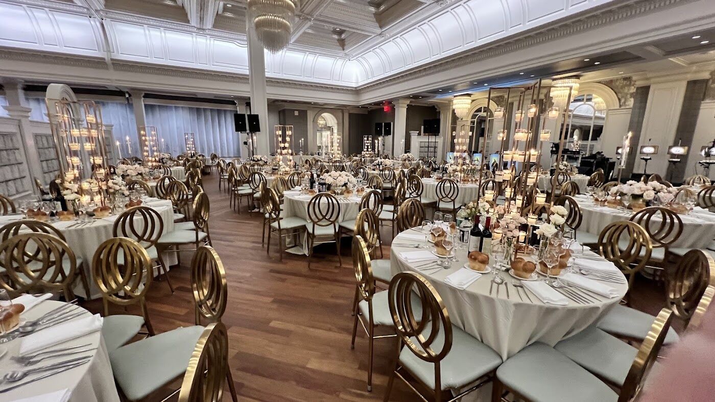 The Eminence ballroom set for a wedding